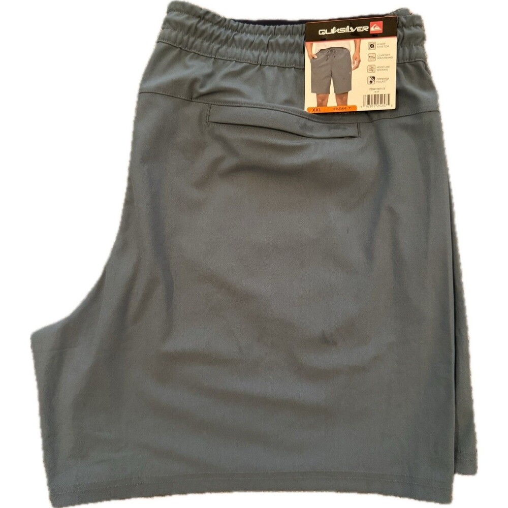 Quiksilver Men's Active Shorts XXL Blue NWT 4-Way Stretch Moisture-Wicking Gym